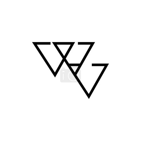 Letras mínimas Diseño de Logo WV