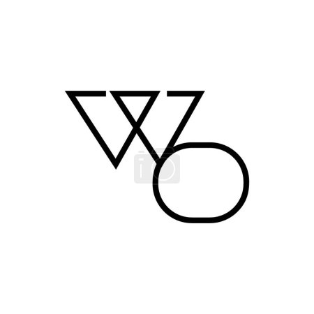 Lettres minimales WO Logo Design