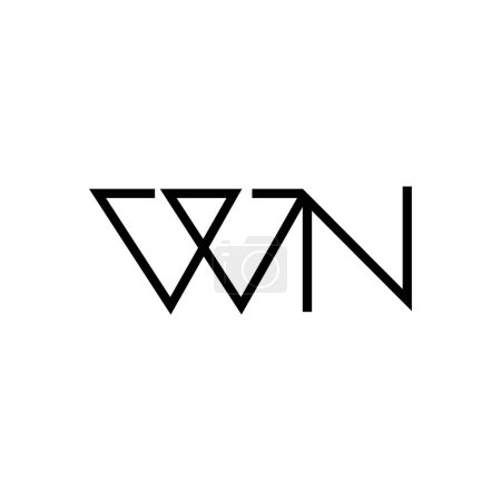 Minimale Buchstaben WN Logo Design