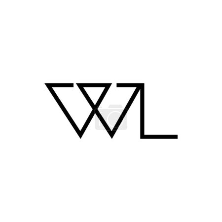 Minimale Buchstaben WL Logo Design