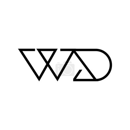 Minimale Buchstaben WD Logo Design