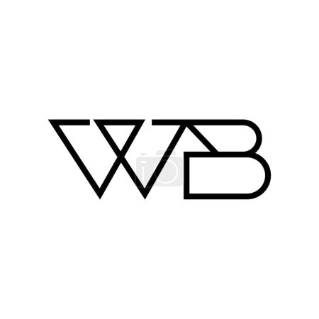 Minimale Buchstaben WB Logo Design
