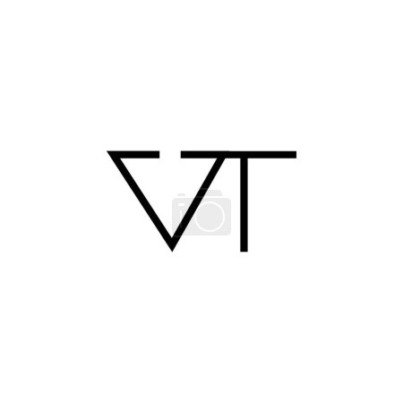 Minimal Letters VT Logo Design