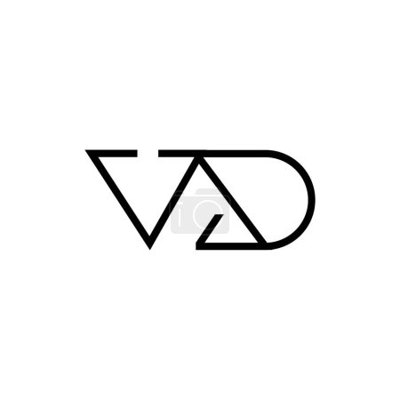Minimale Buchstaben VD Logo Design