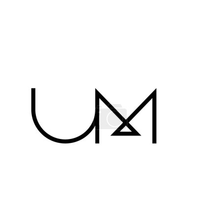 Minimale Buchstaben UM Logo Design