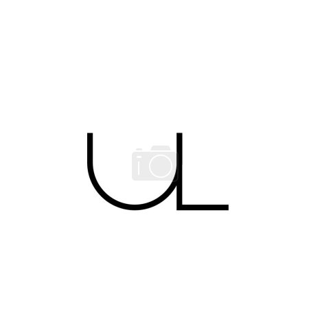 Minimale Buchstaben UL Logo Design