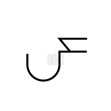 Minimal Letters UF Logo Design