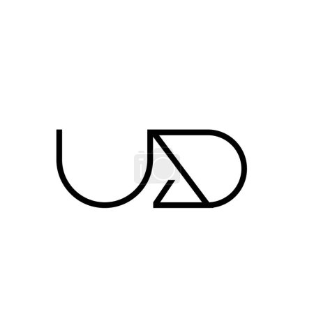 Minimale Buchstaben UD Logo Design