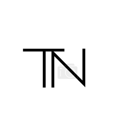 Minimale Buchstaben TN Logo Design