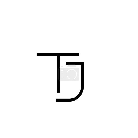 Minimale Buchstaben TJ Logo Design
