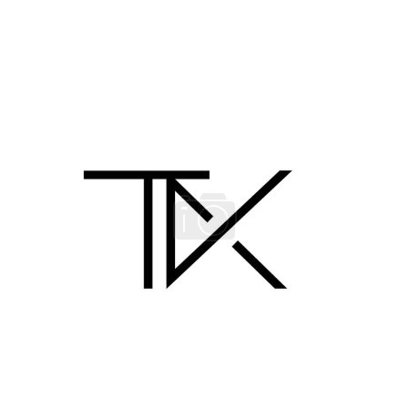 Letras mínimas Diseño de Logo TK