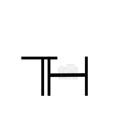 Téléchargez les illustrations : Lettres minimales TH Logo Design - en licence libre de droit