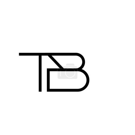 Minimale Buchstaben TB Logo Design