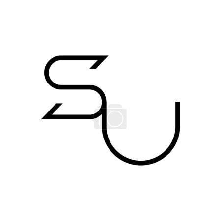 Minimale Buchstaben SU Logo Design