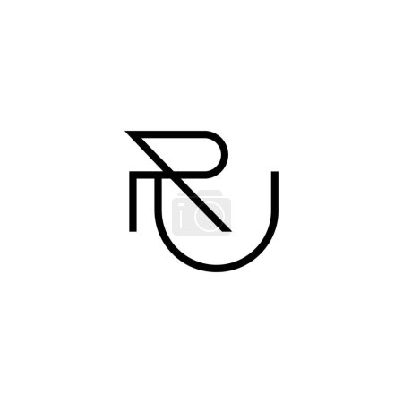 Minimal Letters RU Logo Design