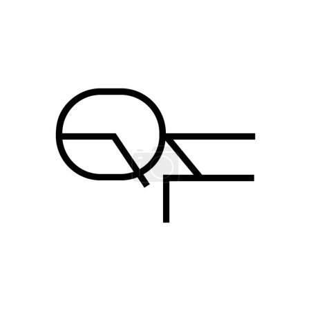 Minimale Buchstaben QF Logo Design