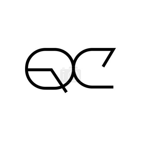 Ilustración de Letras mínimas QC Logo Design - Imagen libre de derechos