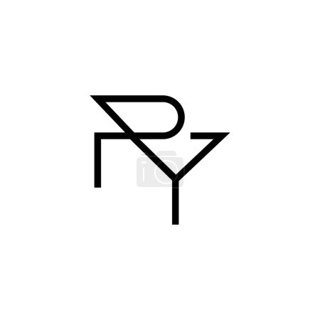 Lettres minimales PY Logo Design