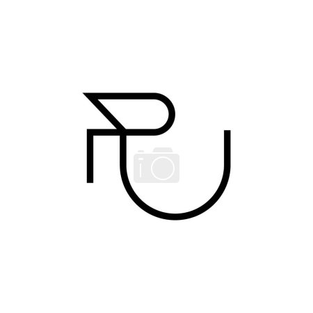 Minimal Letters PU Logo Design