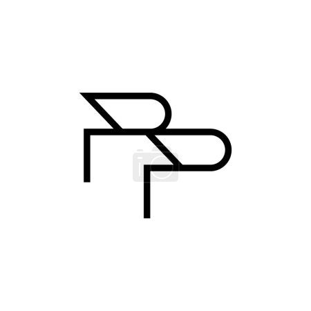 Illustration for Minimal Letters PP Logo Design - Royalty Free Image
