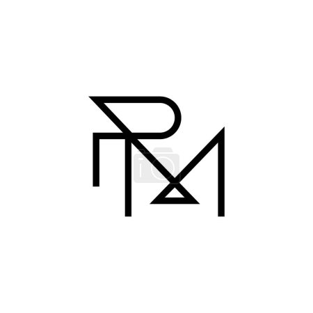 Lettres minimales Conception du logo PM