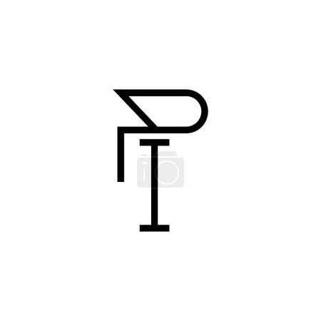 Minimale Buchstaben PI Logo Design