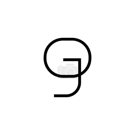 Minimale Buchstaben OJ Logo Design