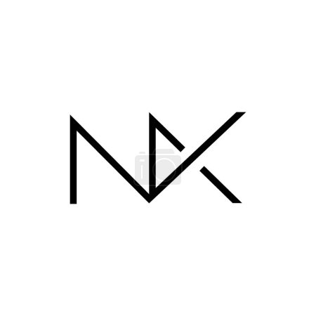 Minimal Letters NK Logo Design