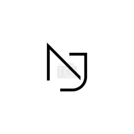 Minimal Letters NJ Logo Design
