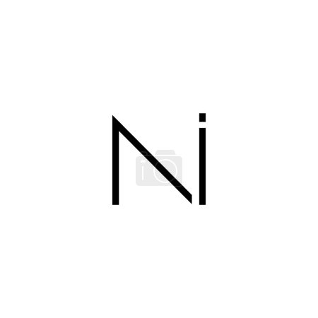 Minimale Buchstaben NI Logo Design