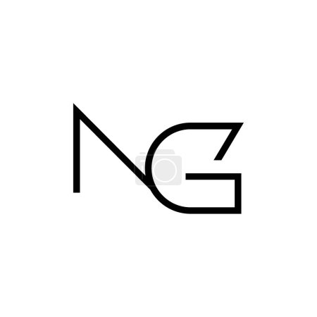 Minimale Buchstaben NG Logo Design