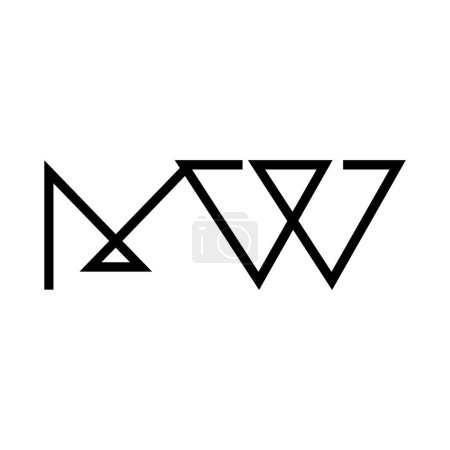 Minimale Buchstaben MW Logo Design