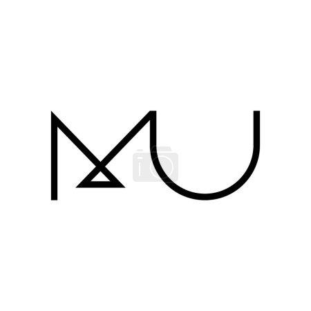Minimale Buchstaben MU Logo Design