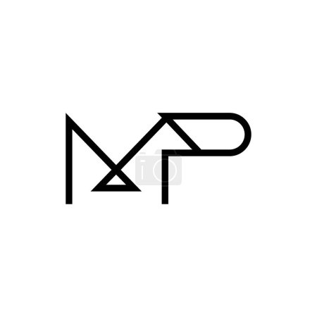 Minimale Buchstaben MP Logo Design
