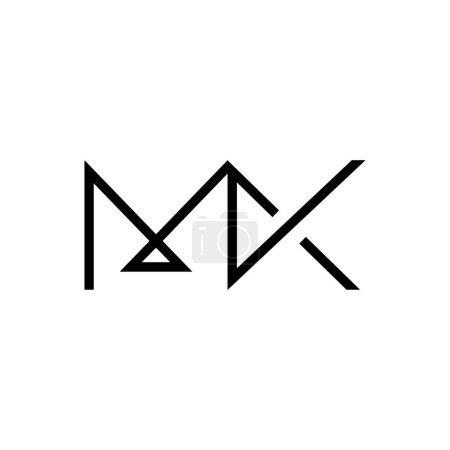Minimale Buchstaben MK Logo Design