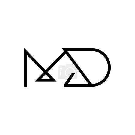 Minimal Letters MD Logo Design