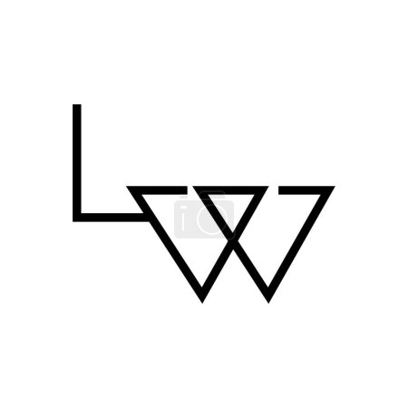 Minimale Buchstaben LW Logo Design
