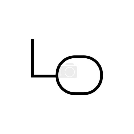 Minimale Buchstaben LO Logo Design