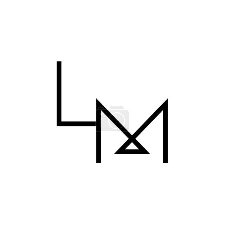 Minimale Buchstaben LM Logo Design