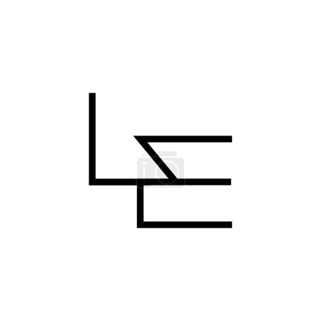 Minimale Buchstaben LE Logo Design