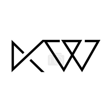 Minimal Letters KW Logo Design