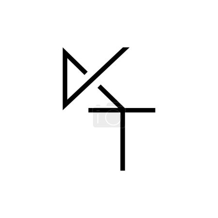 Minimal Letters KT Logo Design