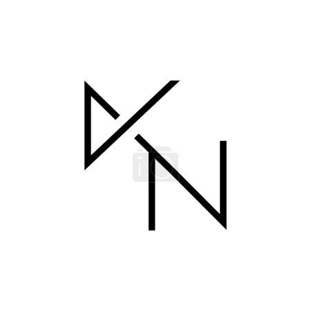 Minimale Buchstaben KN Logo Design