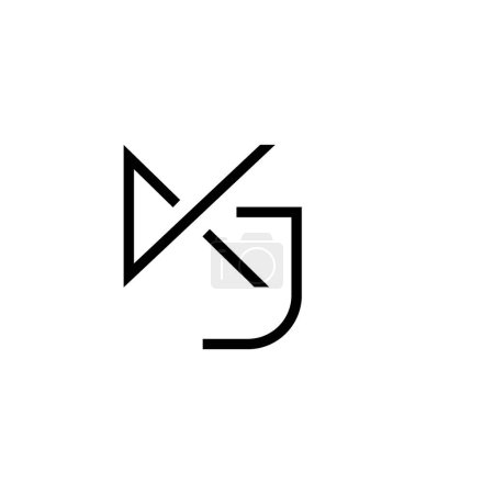 Letras mínimas KJ Logo Design