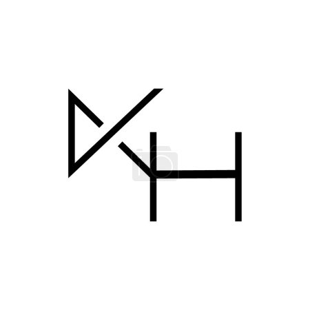 Lettres minimes KH Logo Design
