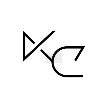 Minimale Buchstaben KC Logo Design