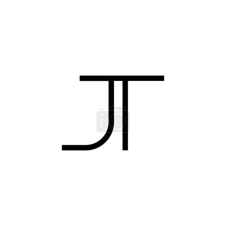 Minimale Buchstaben JT Logo Design
