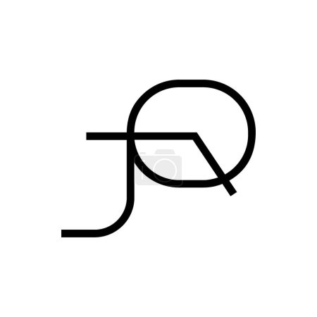 Letras mínimas Diseño de Logo JQ