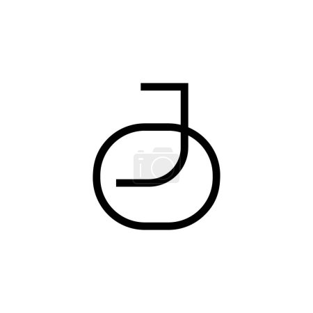 Minimale Buchstaben JO Logo Design
