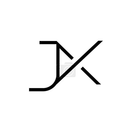 Minimale Buchstaben JK Logo Design